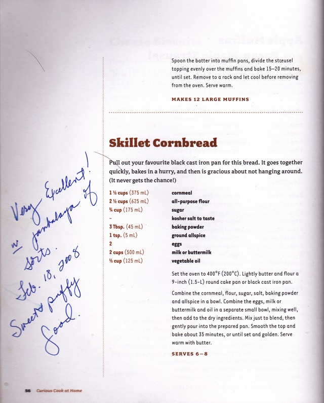 Skillet Cornbread the recipe in the book