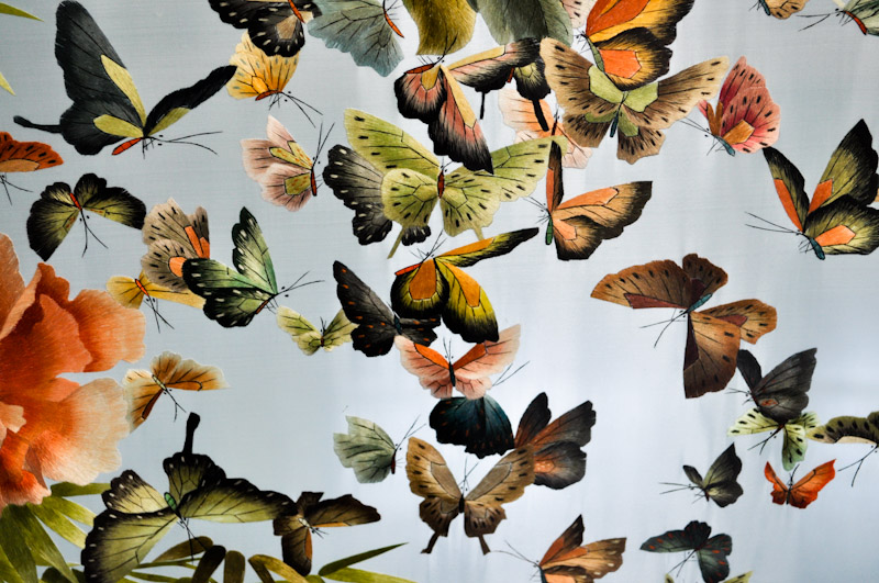 silk embroidered butterflies